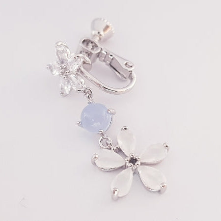 Blue Blossom Clip-on Earrings