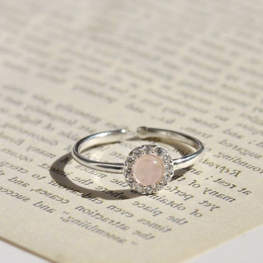 925 Silver Rose Quartz Elegance Ring