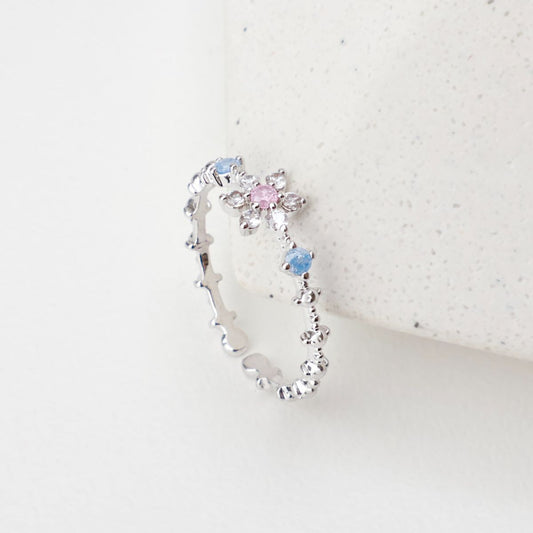 Blue Sparkle Petal Ring
