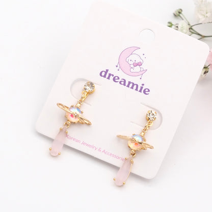 Pink Planet Galaxy Clip-on Earrings