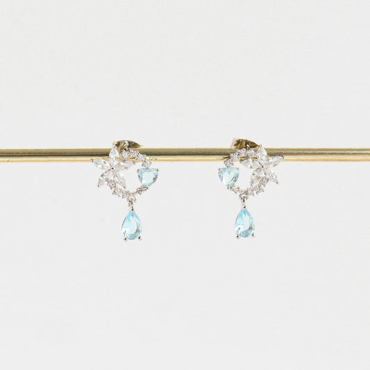 Dewy Blue Blossom Earrings