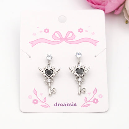 Sailor Moon Heart Earrings - Black