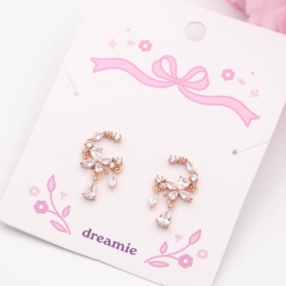Crystal Morning Earrings - Rose gold
