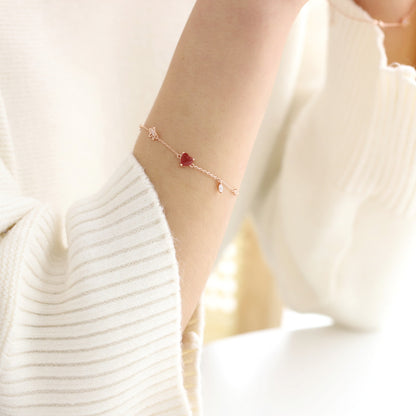 Lovely Red Heart Cubic Bracelet
