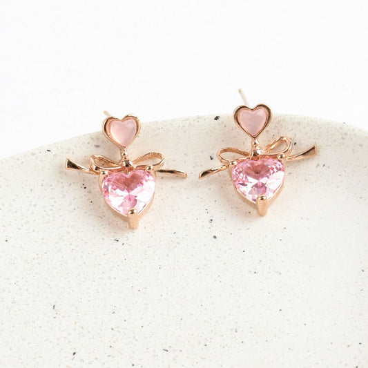 Rosé Hearts Earrings