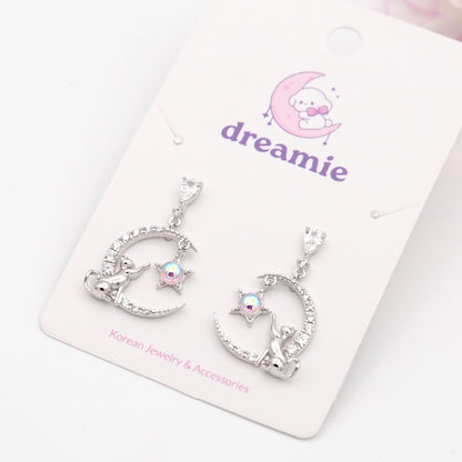 Kitty on the Moon Earrings