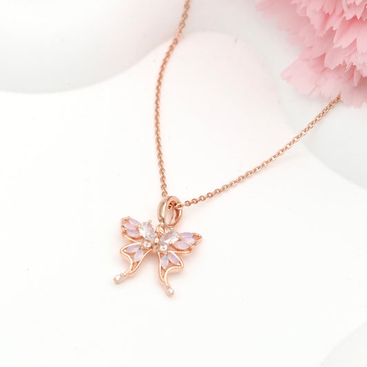 Butterfly Lumé Necklace - Rose gold