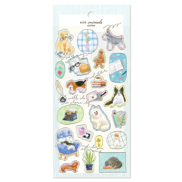 With Animals Dog Stickers