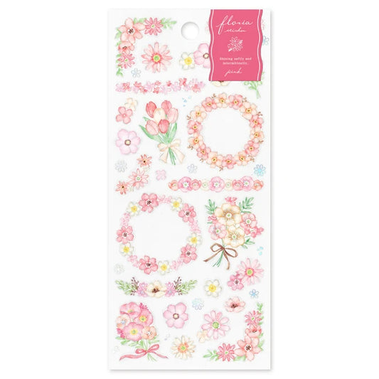 Pink Flowers Stickers