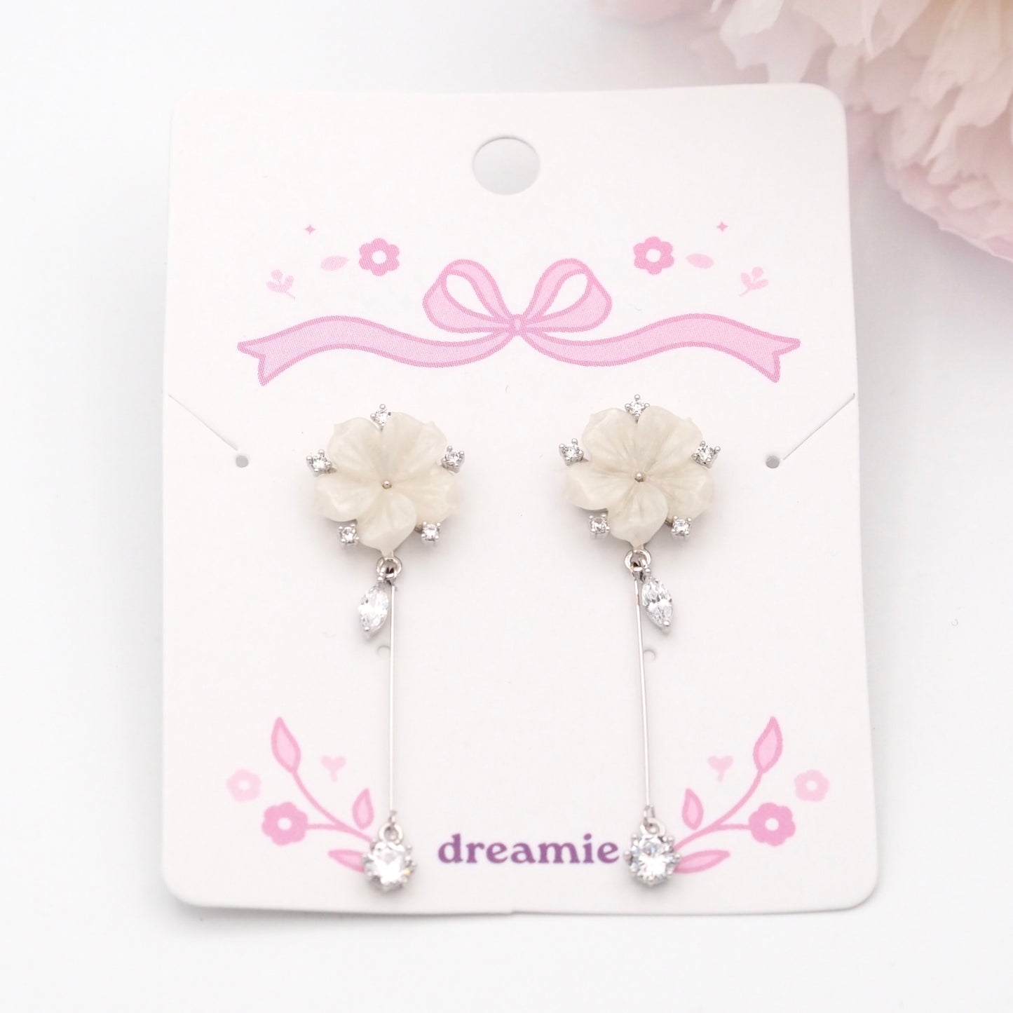 Pearl Blossom Drop Earrings - 2 colors