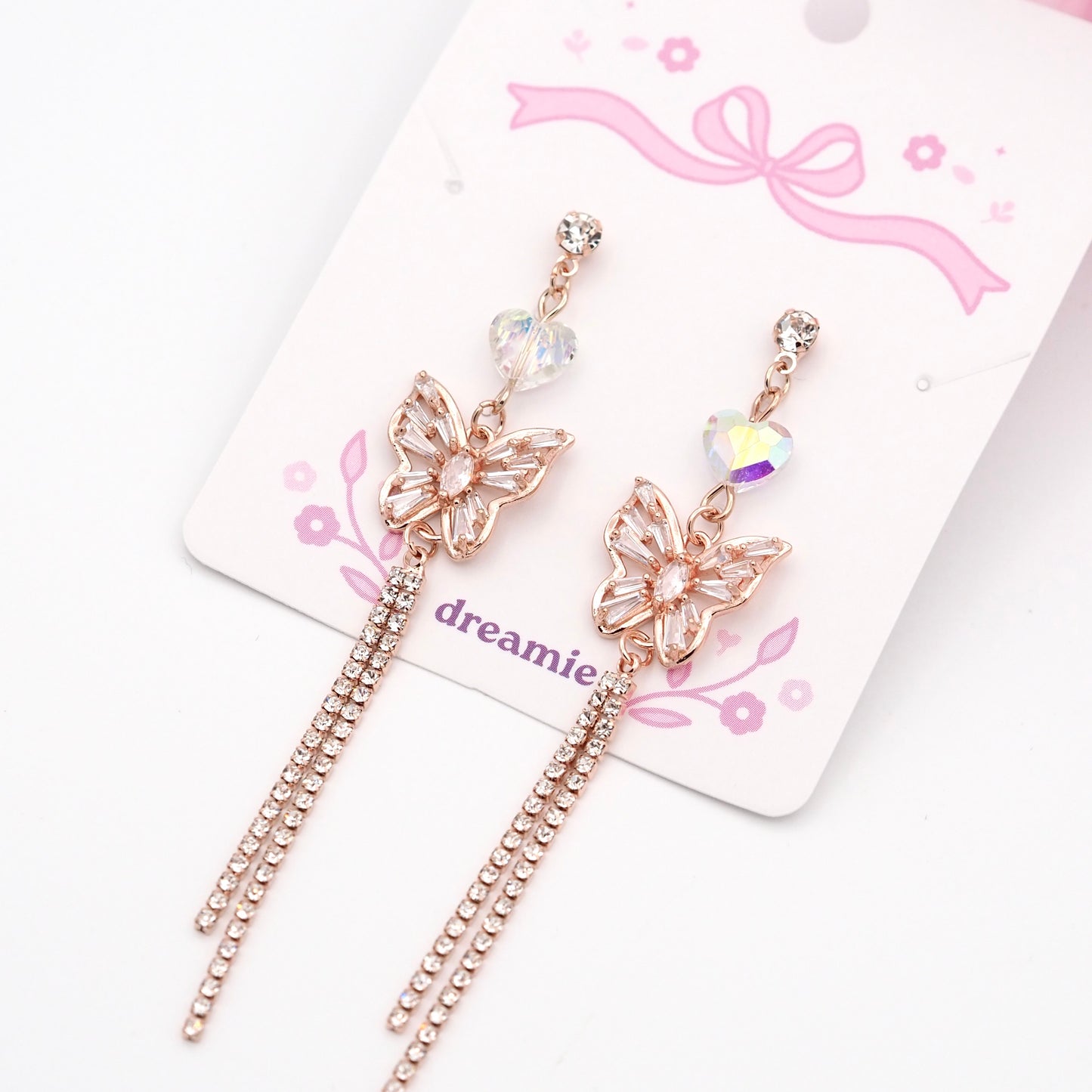 Glimmer Wings Earrings - Rose gold