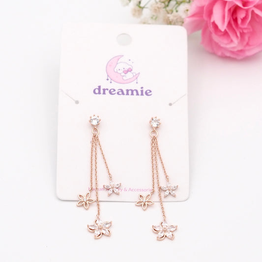 Petal Rain Earrings - Rose gold