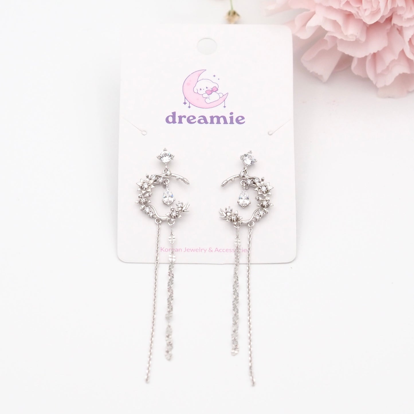 Silver Dreamlight Moon Earrings