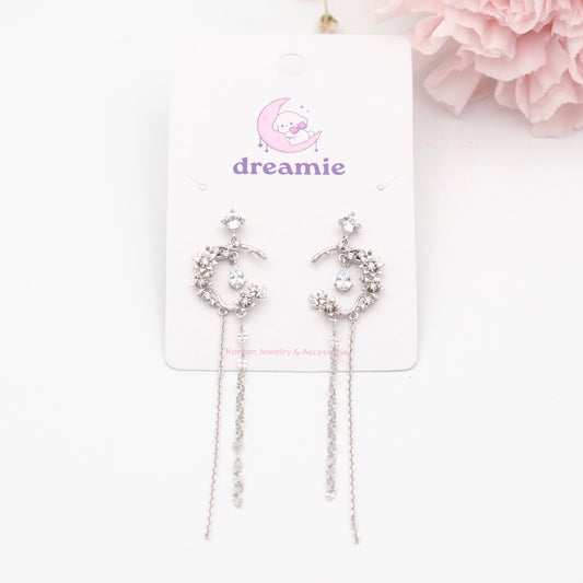 Silver Dreamlight Moon Earrings