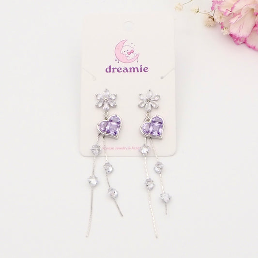 Heart of the Violet Drop Earrings