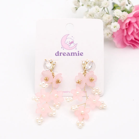 Blush Bell Blooms Clip-on Earrings