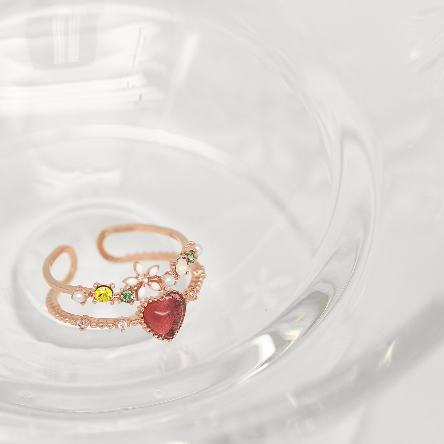 Layered Red Love Ring