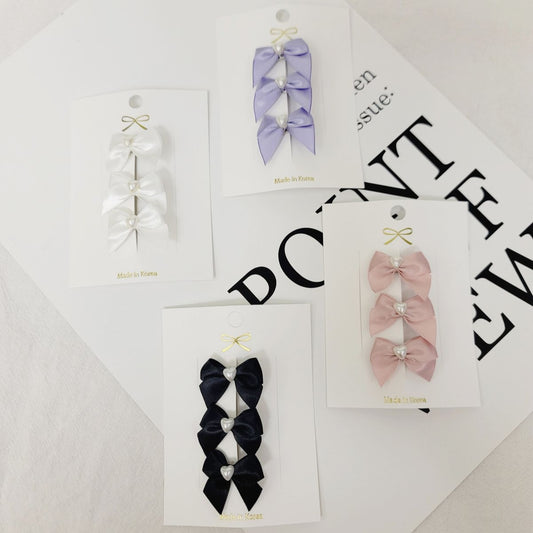 Mini Ribbon Hair Pin - 3pcs