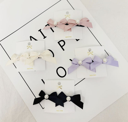 Ribbon Pearl Side Hair Pin