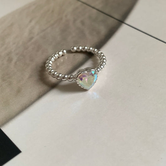 925 Silver Aurora Heart Glow Ring