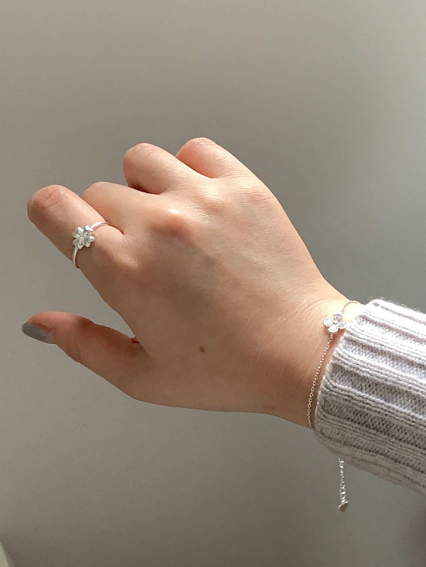 925 Silver Clover Charm Ring