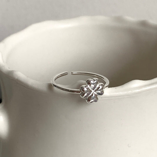 925 Silver Clover Charm Ring