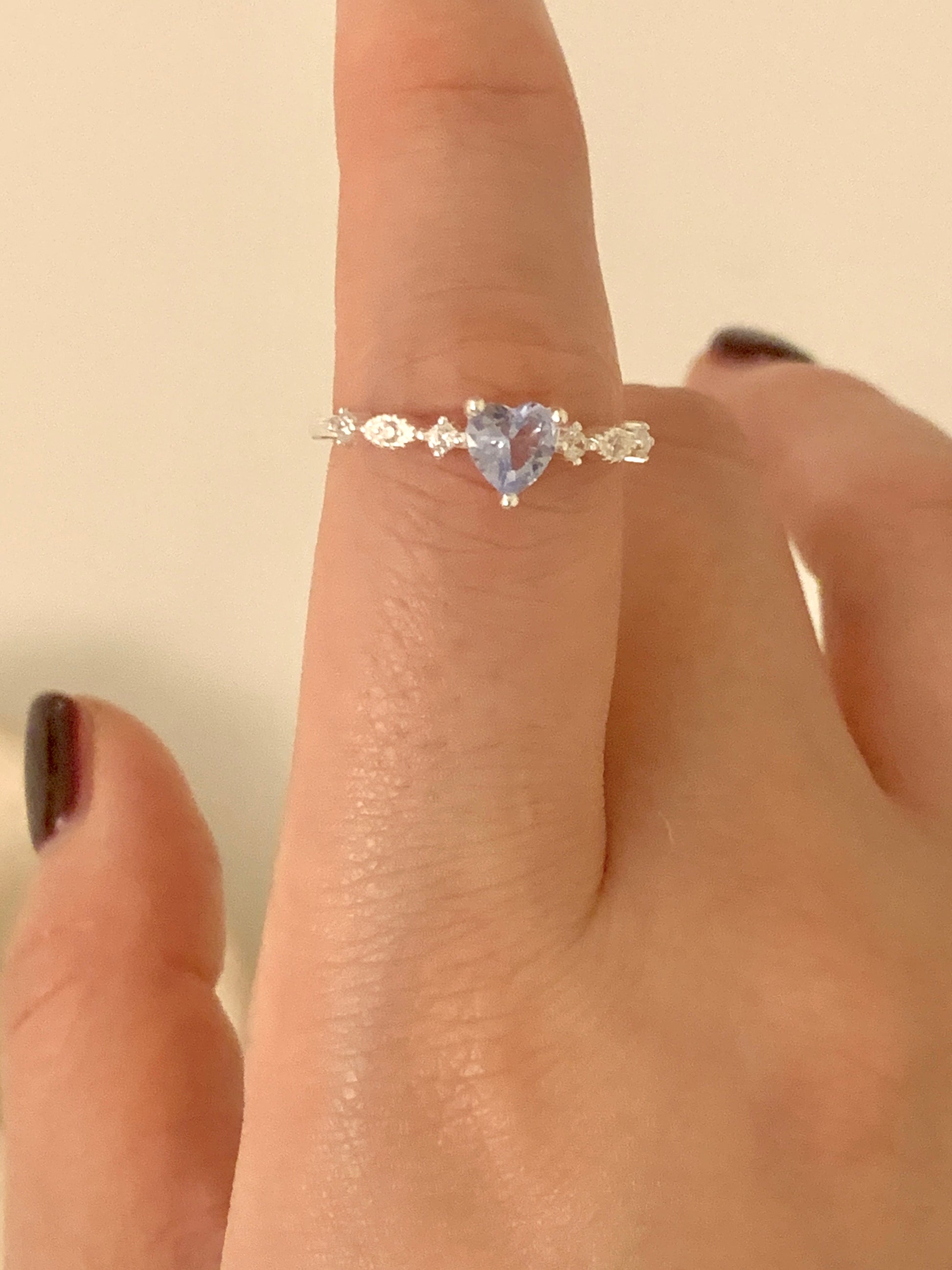 925 Silver Celestial Blue Heart Ring – Dreamie