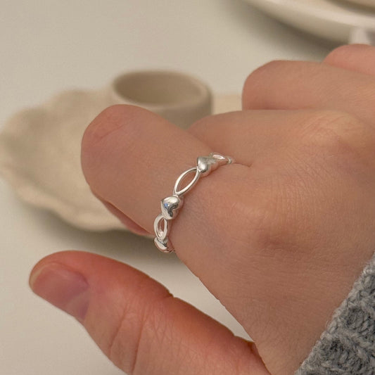 925 Silver Heart Twist Ring
