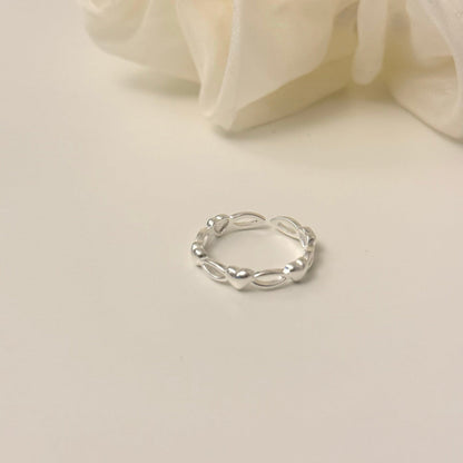 925 Silver Heart Twist Ring