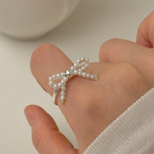 925 Silver Ribbon Jinju Ring