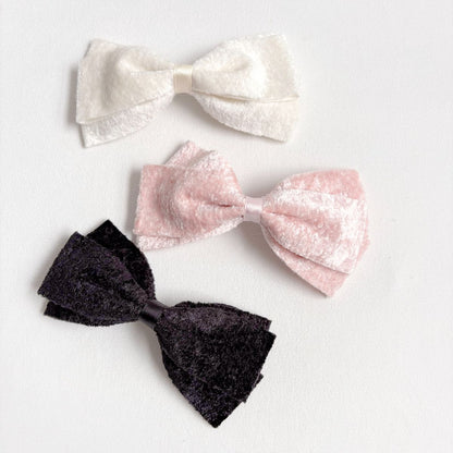 Mink Velvet Bow Hair Clip