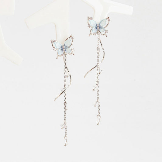 Butterfly drop earrings