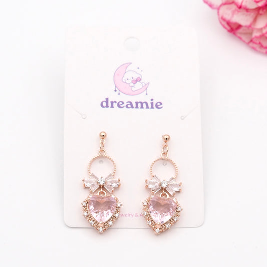 Blush Ribbon Love Earrings