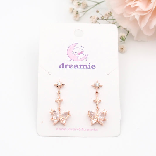 Starlight Wings Earrings - Rose gold