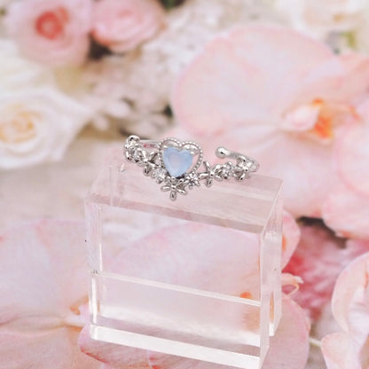 Blue Love Heart Ring