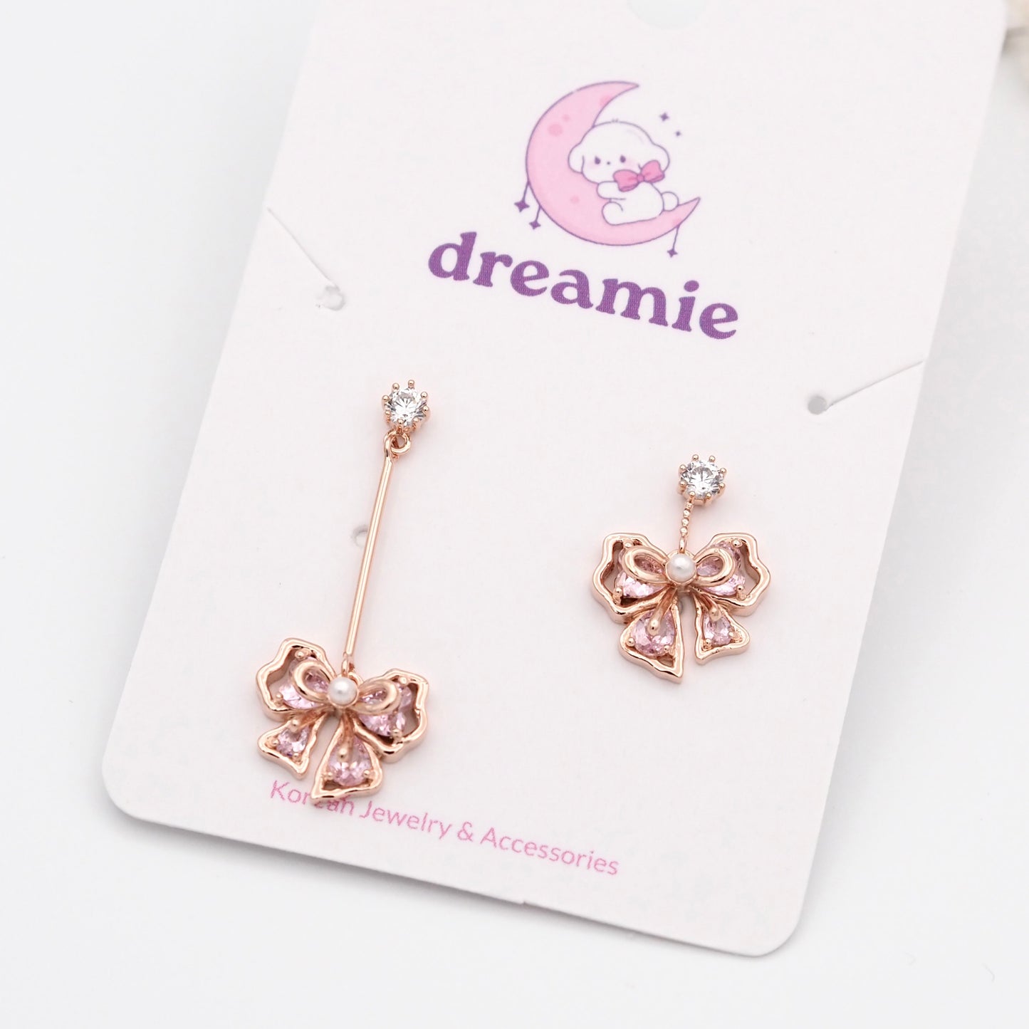Twinkle Pink Bow Earrings