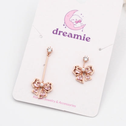 Twinkle Pink Bow Earrings