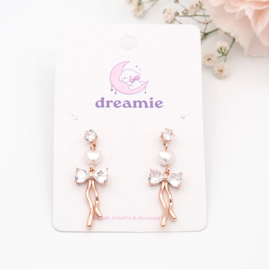 Crystal Ribbon Drop Earrings