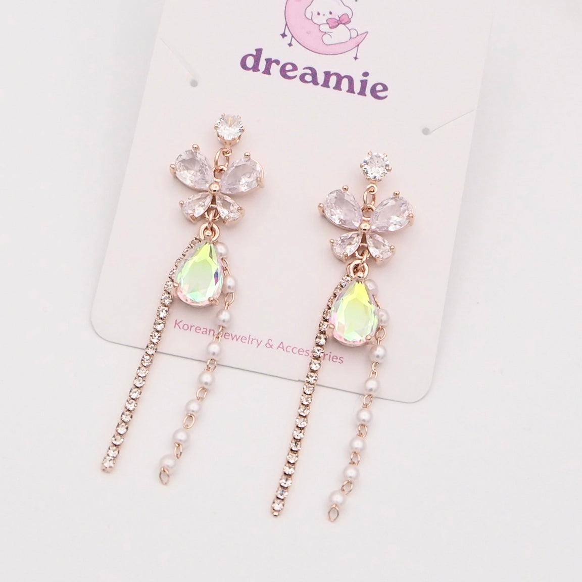 Glass Butterfly Drop Earrings