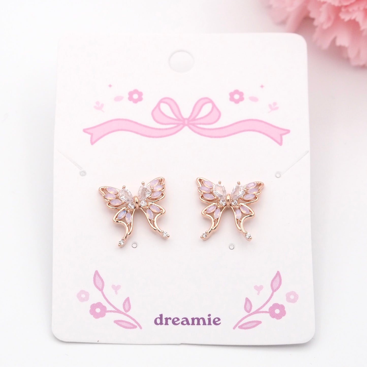 Butterfly Lumé Earrings - Rose gold