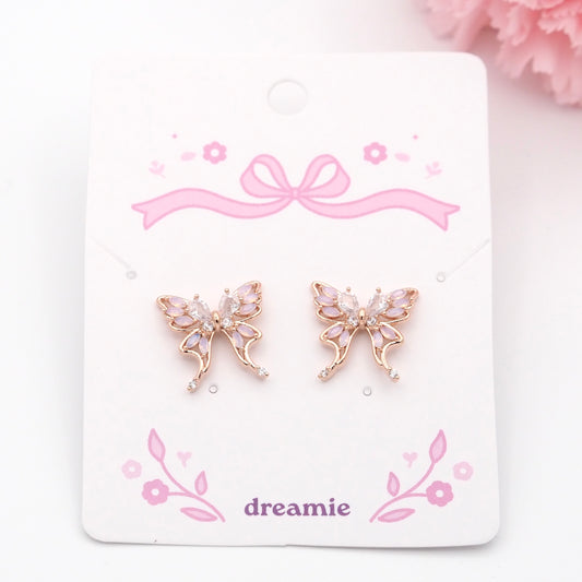 Butterfly Lumé Earrings - Rose gold
