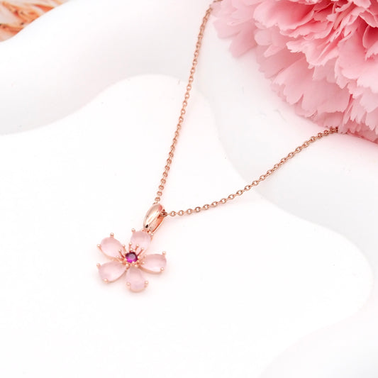 Cherry Petal Glow Necklace