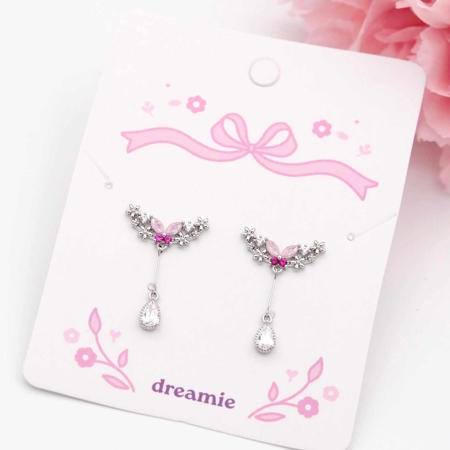 Blushing Butterfly Wingdrop Earrings