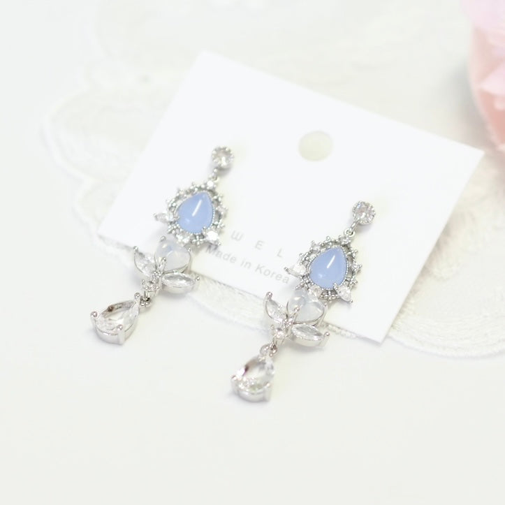 Blue Sky Swarovski Heart Earrings