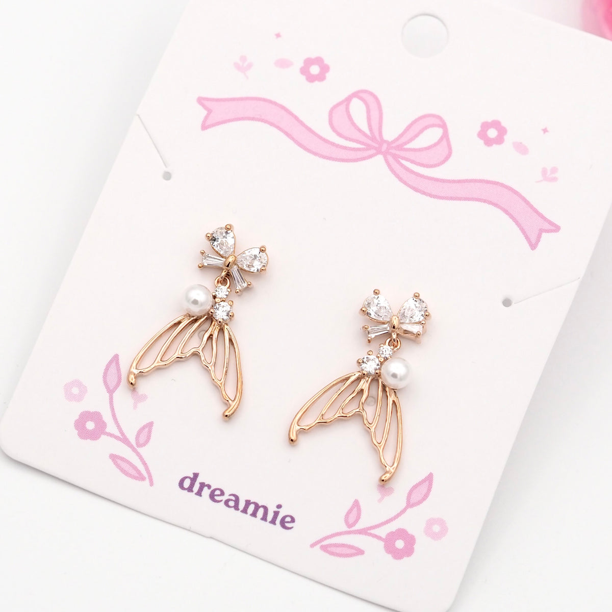 Mermaid Glow Earrings - Rose gold