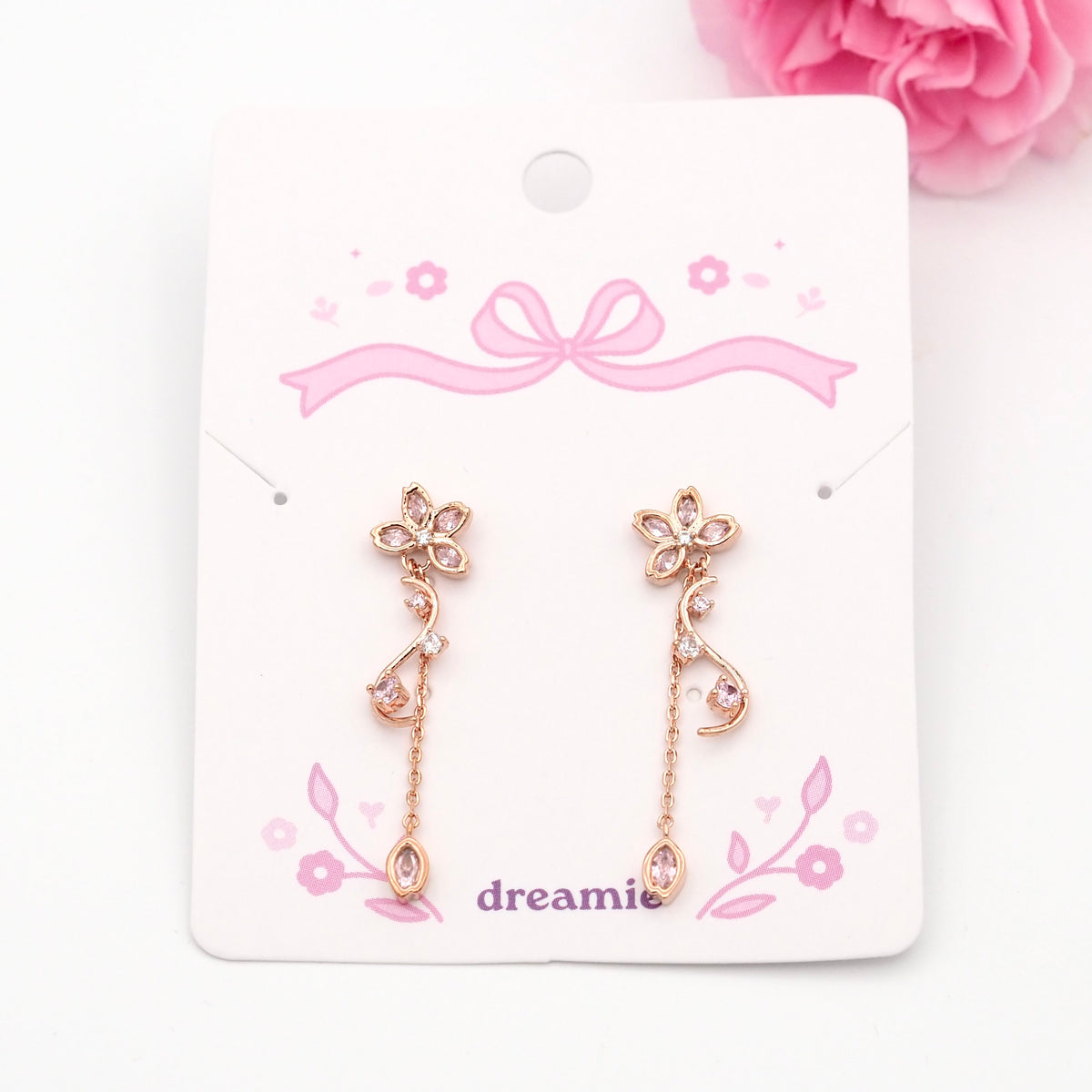 Blossom Haze Earrings - Rose gold