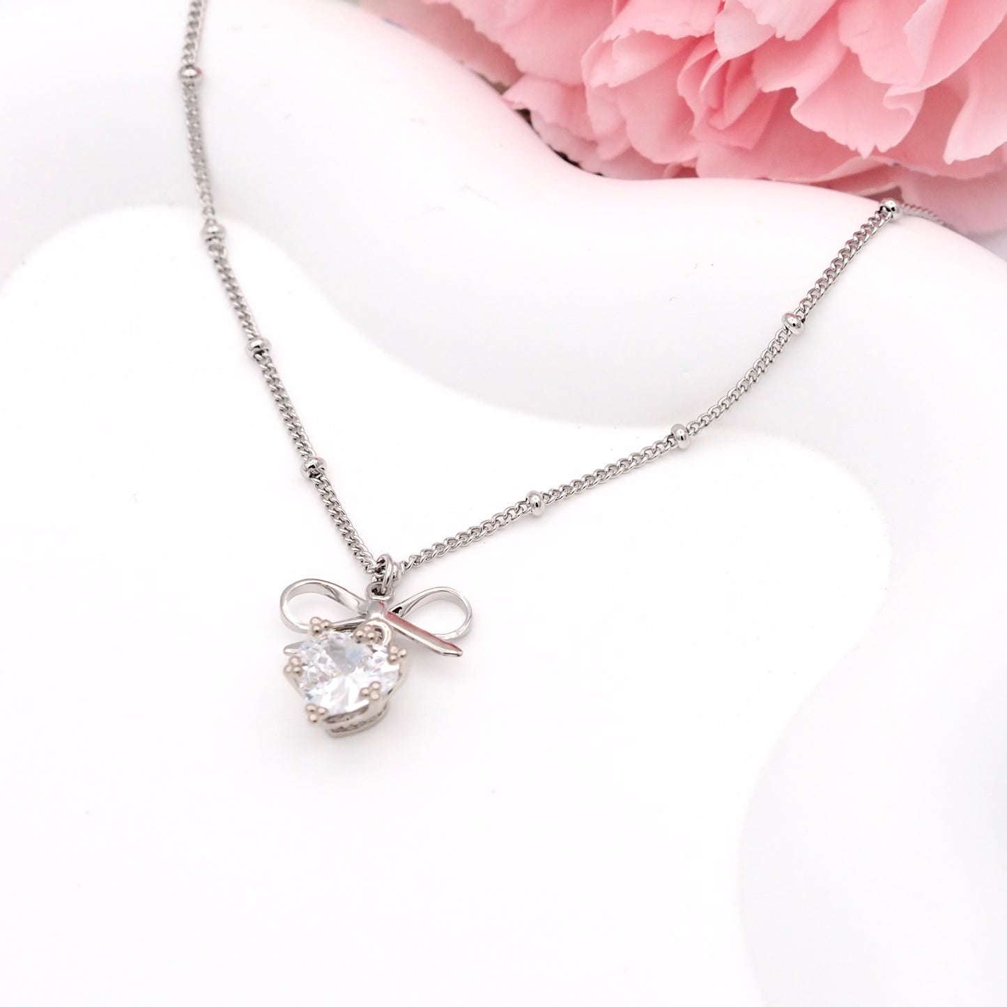 Dainty Ribbon Semi Choker Necklace