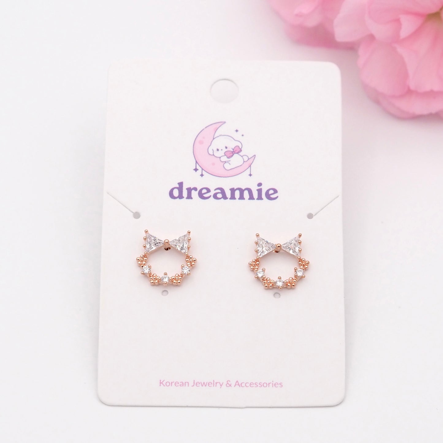 Kitten Sparkle Stud Earrings