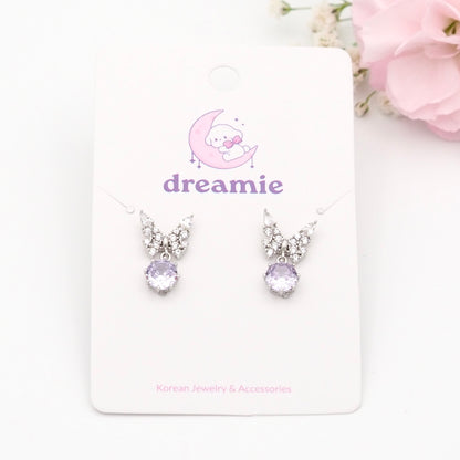 Purple Bloomfly Earrings