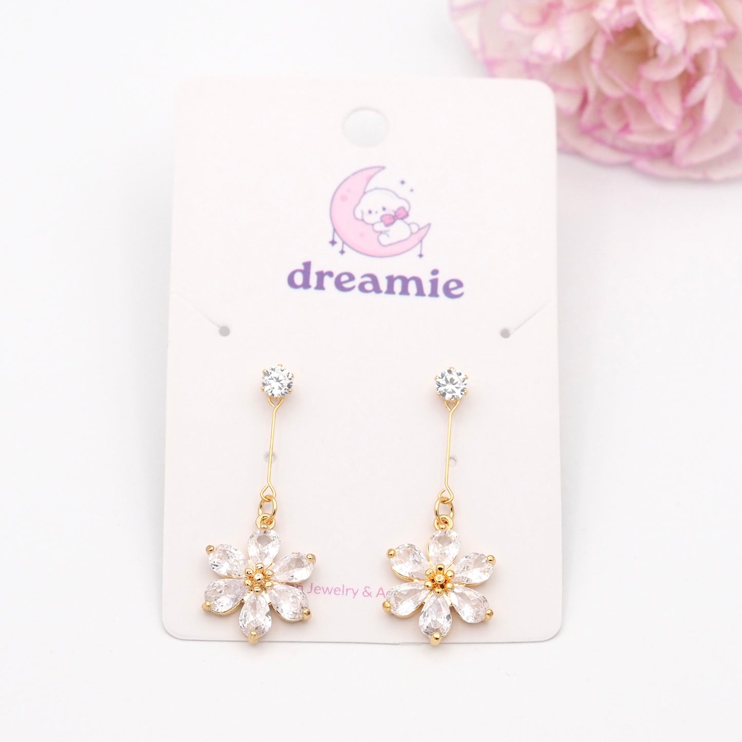 Petal Drop Earrings - Gold